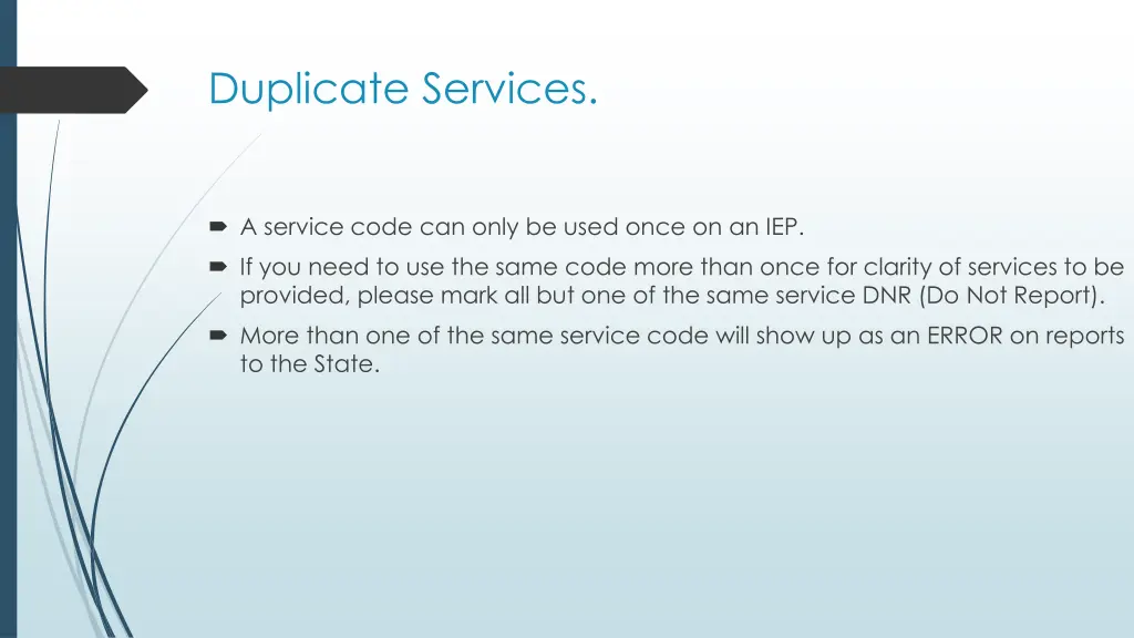 duplicate services