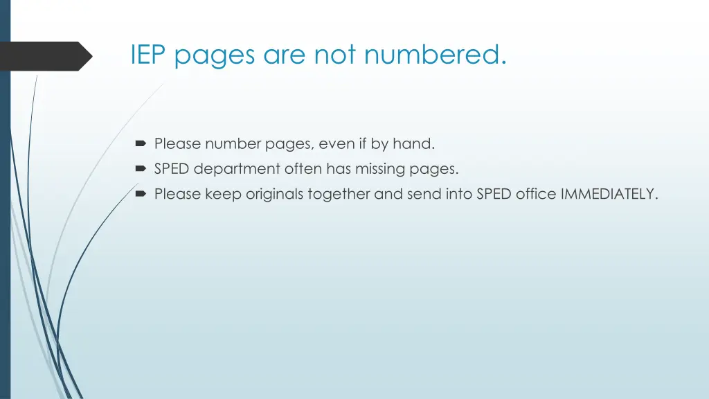 iep pages are not numbered