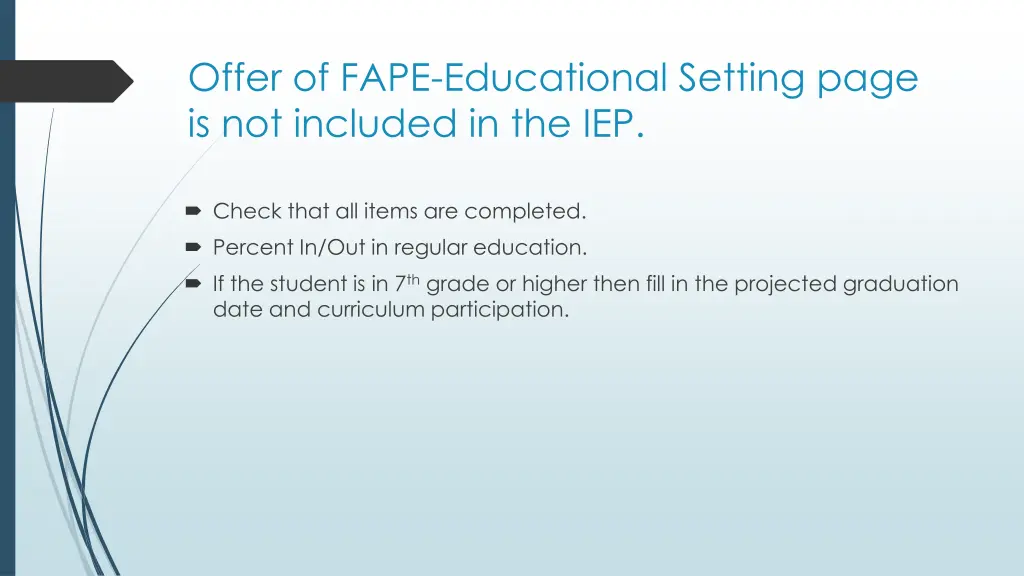 offer of fape educational setting page