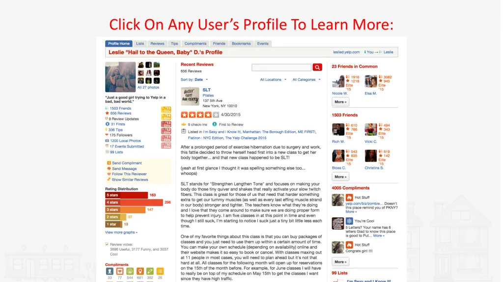 click on any user s profile to learn more