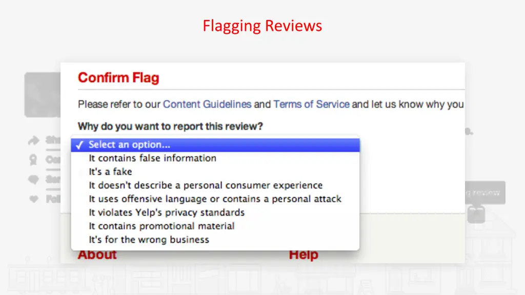 flagging reviews