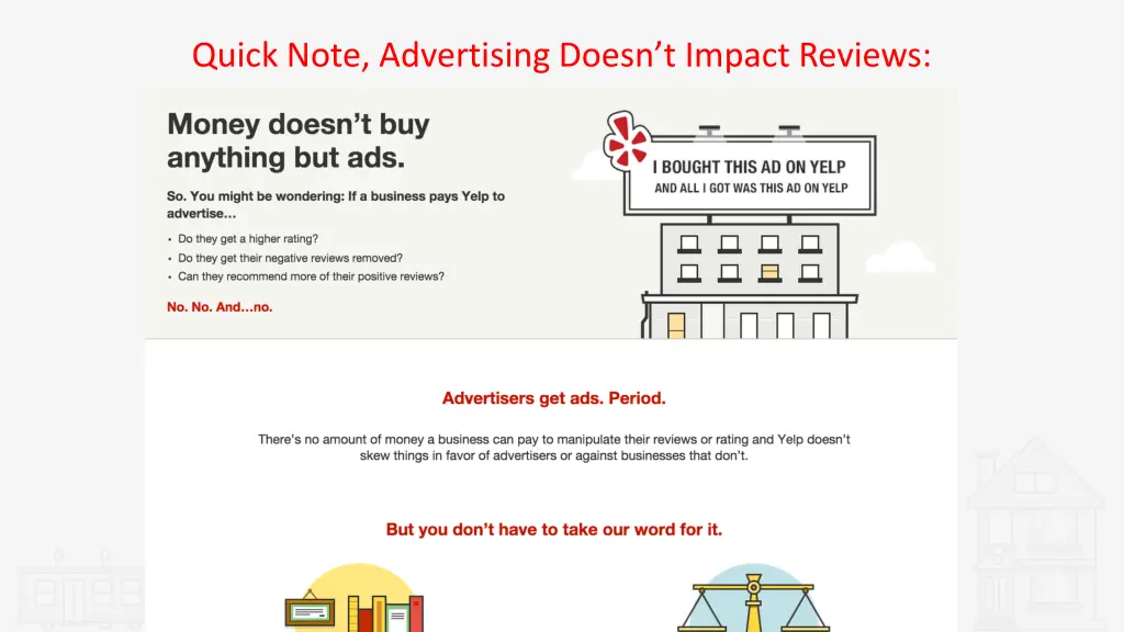 quick note advertising doesn t impact reviews