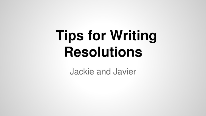 tips for writing resolutions