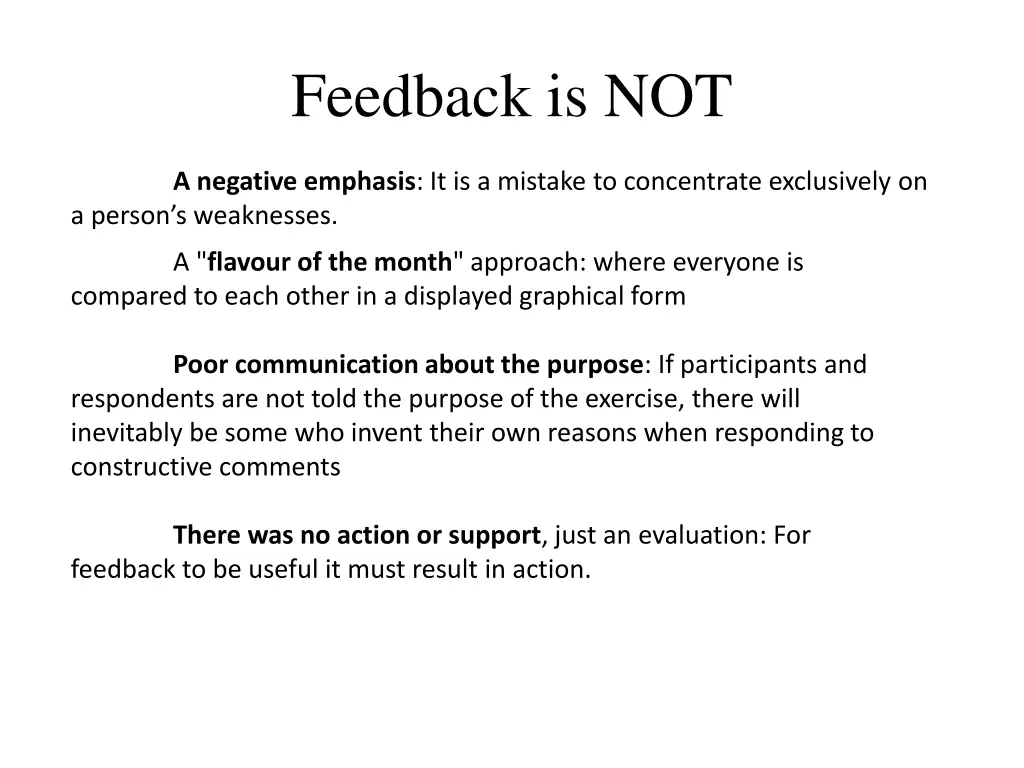 feedback is not