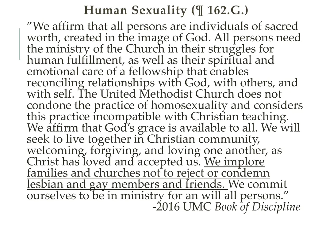 human sexuality 162 g we affirm that all persons 1