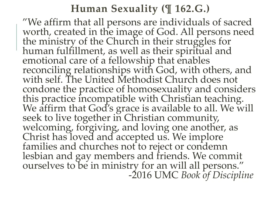 human sexuality 162 g we affirm that all persons