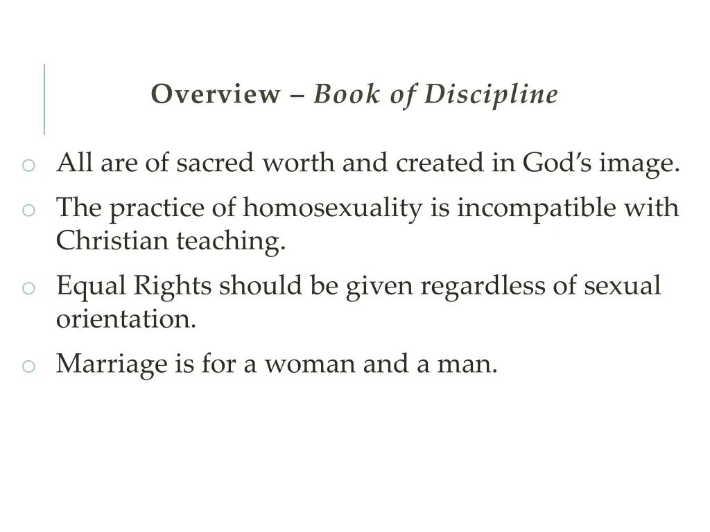 overview book of discipline