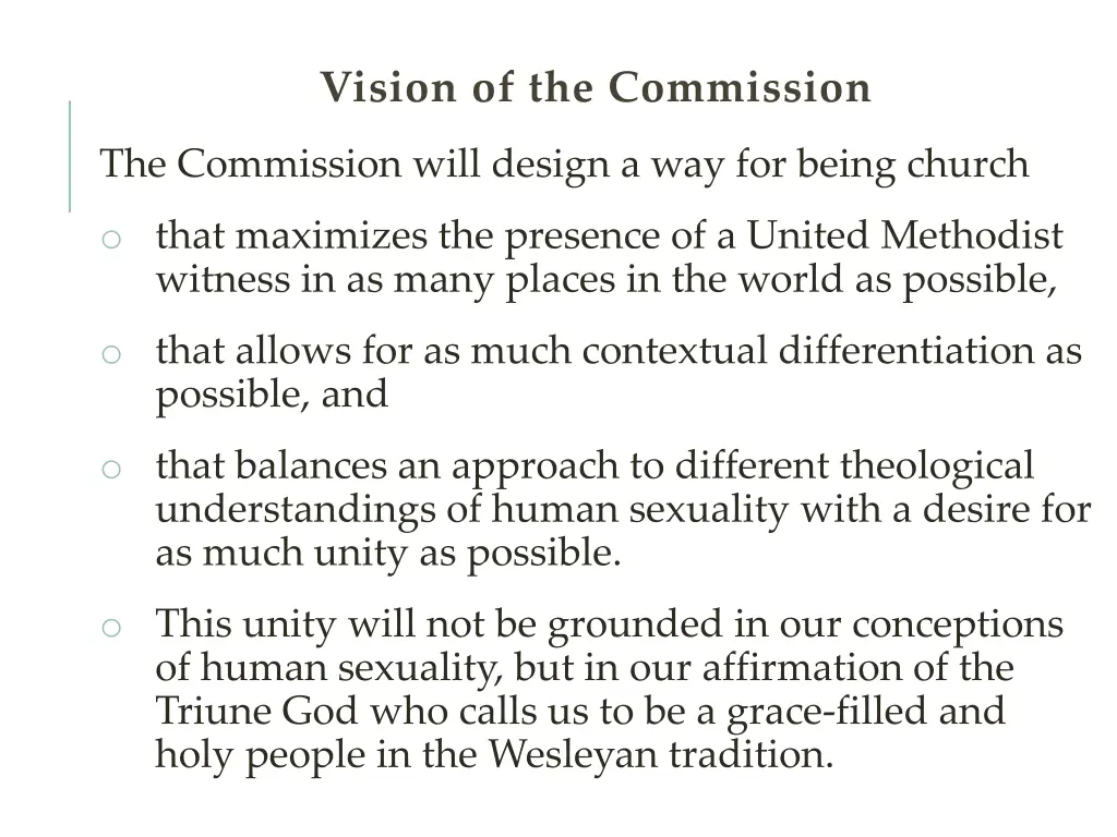 vision of the commission