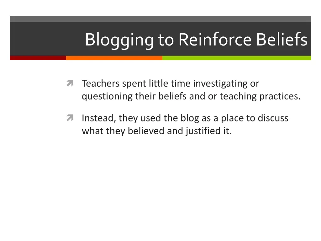 blogging to reinforce beliefs