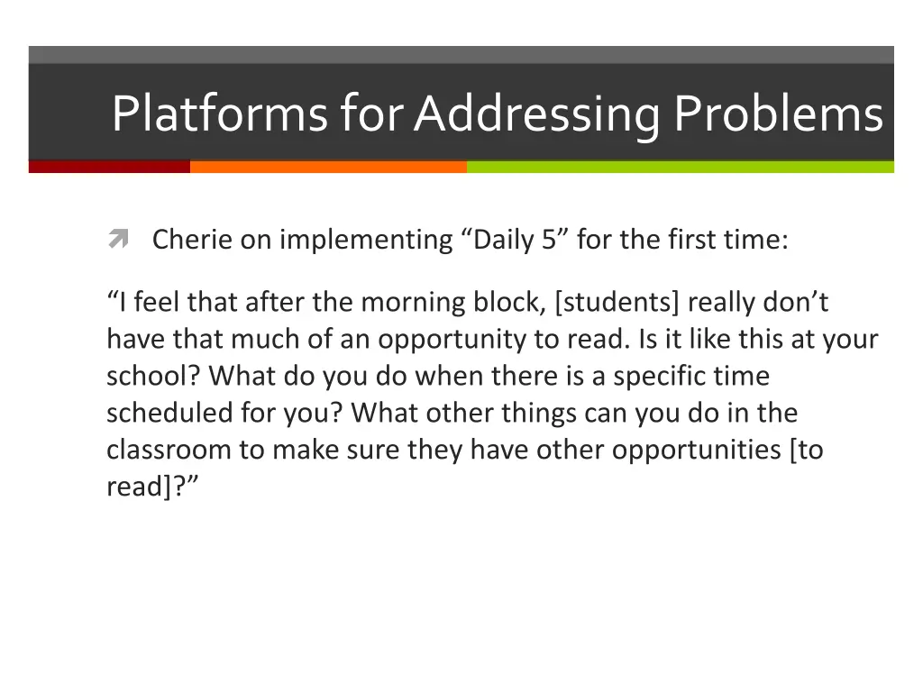 platforms for addressing problems