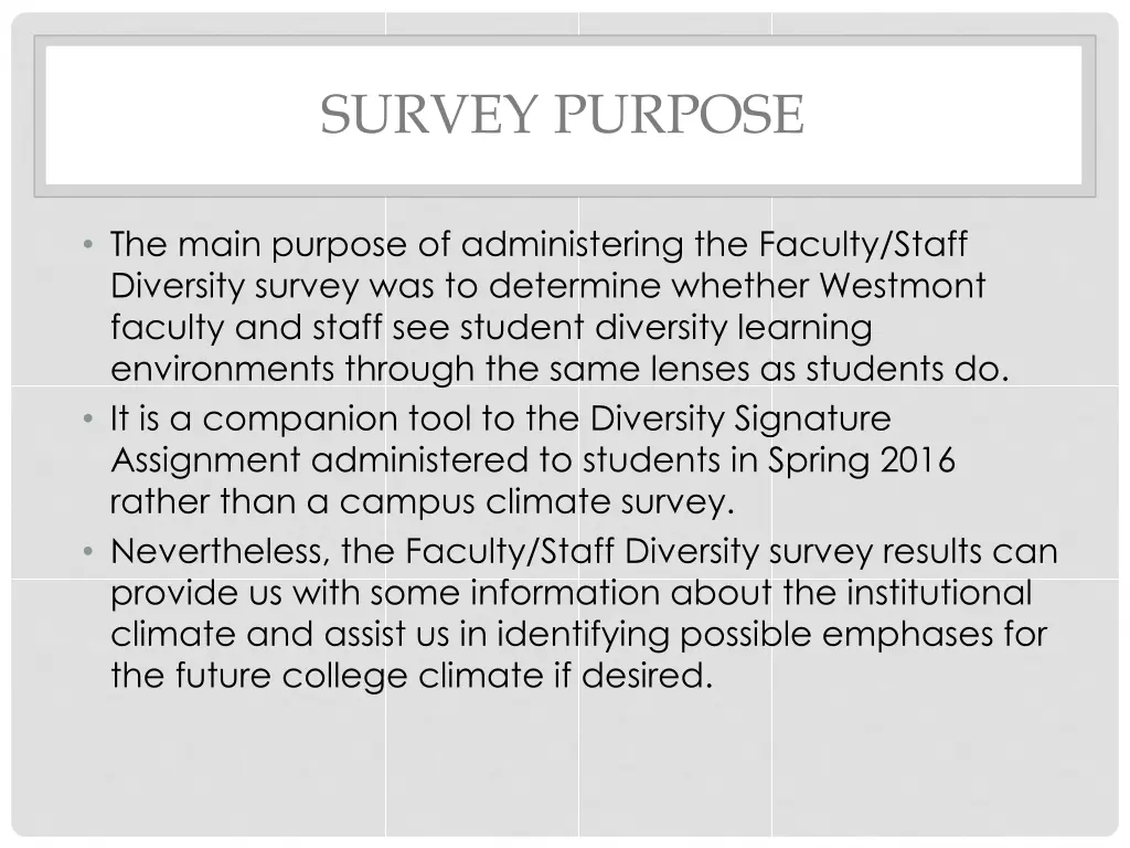 survey purpose