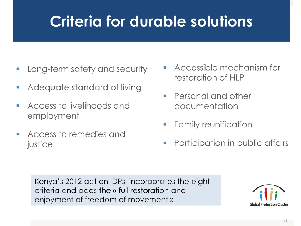 criteria for durable solutions