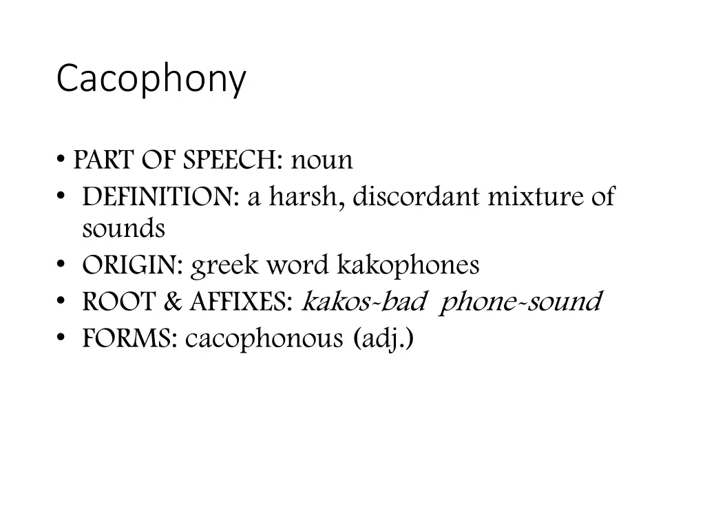 cacophony 1