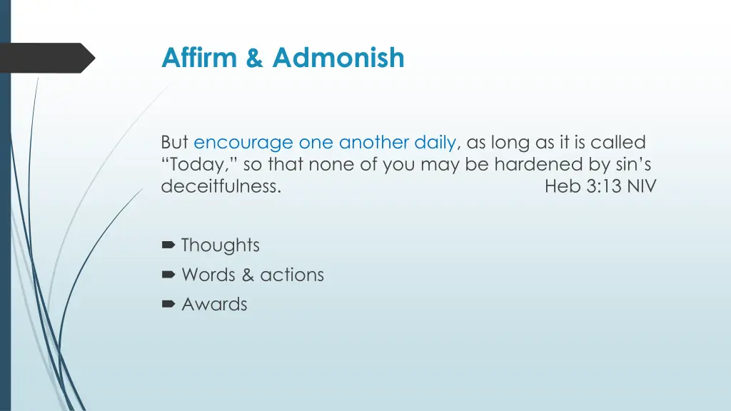 affirm admonish