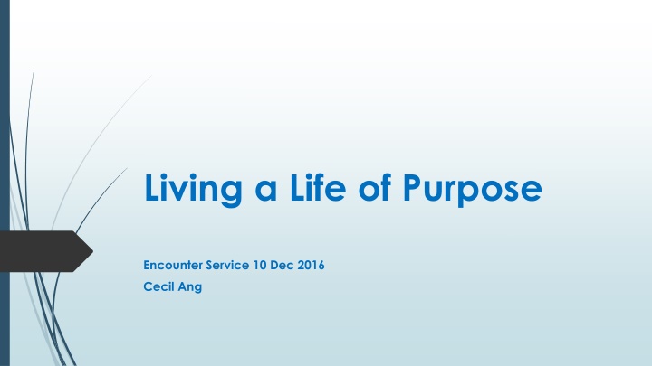 living a life of purpose