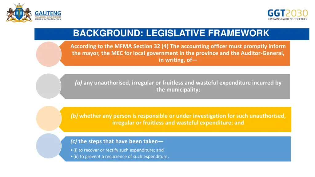 background legislative framework