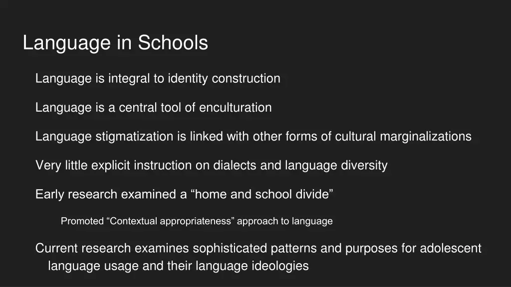 language in schools