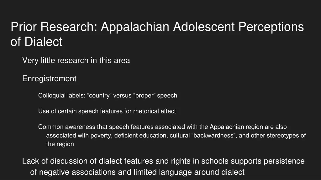 prior research appalachian adolescent perceptions