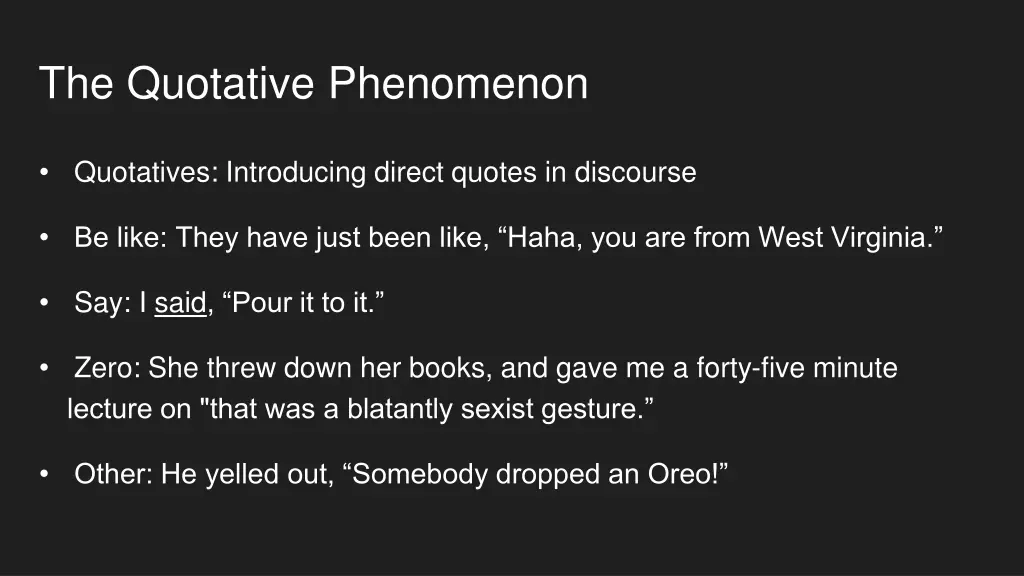 the quotative phenomenon