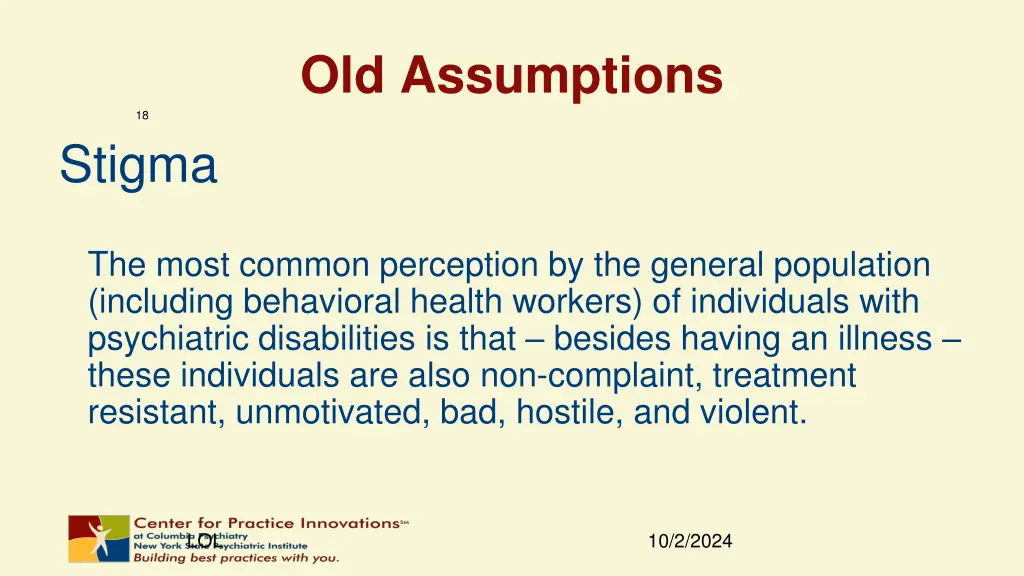 old assumptions