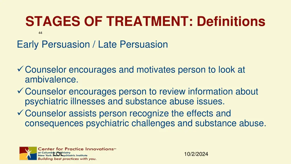 stages of treatment definitions 1