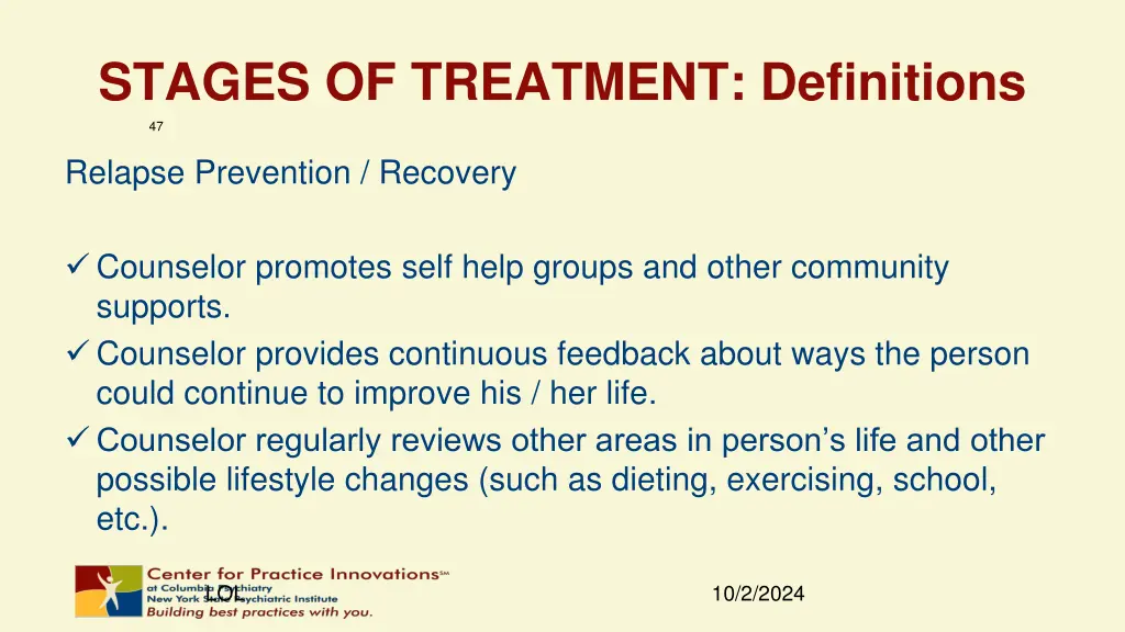 stages of treatment definitions 4