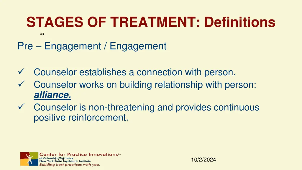 stages of treatment definitions