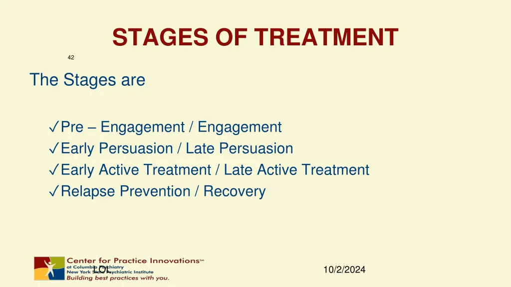 stages of treatment