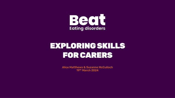 exploring skills for carers