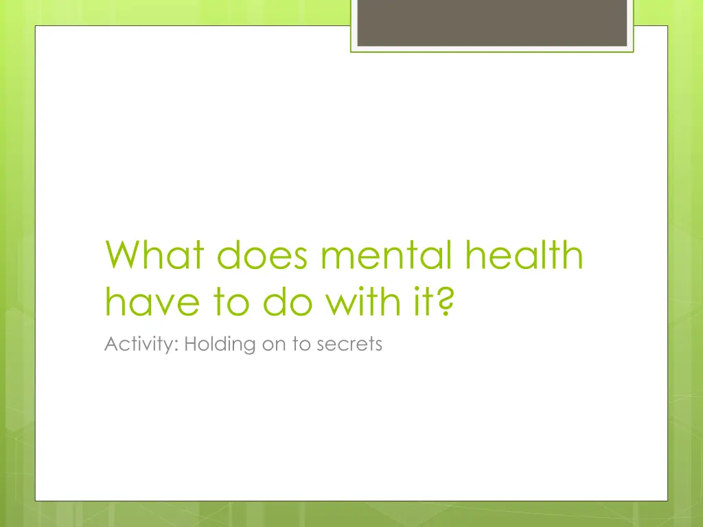 what does mental health have to do with