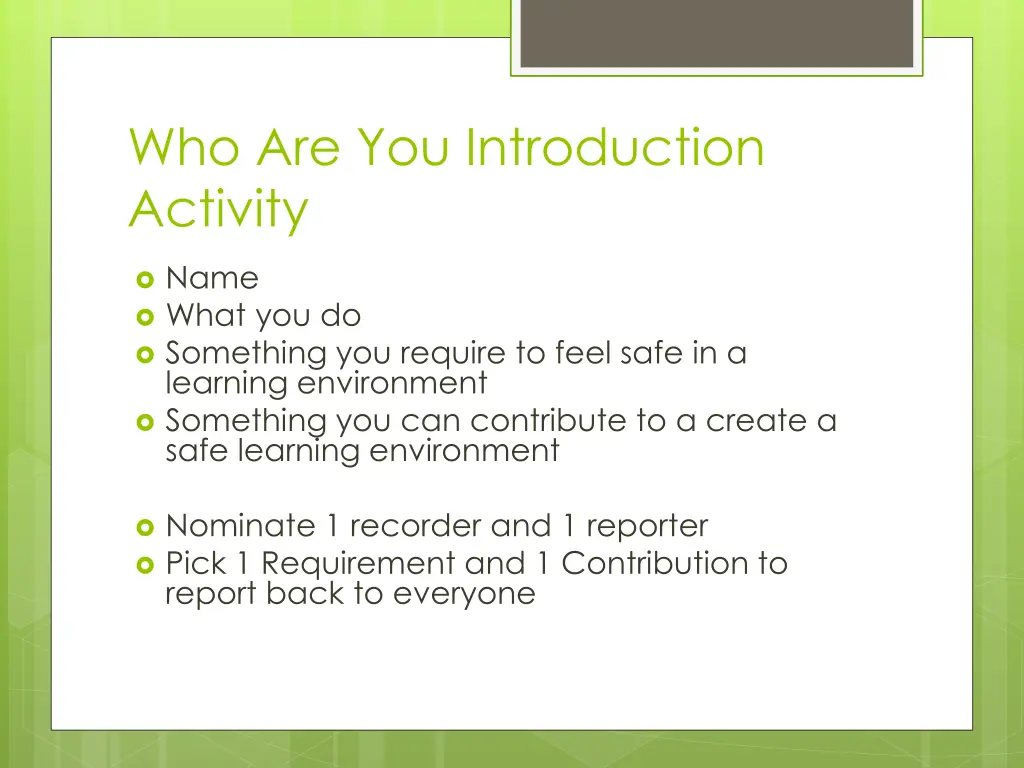 who are you introduction activity