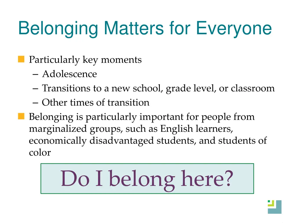 belonging matters for everyone