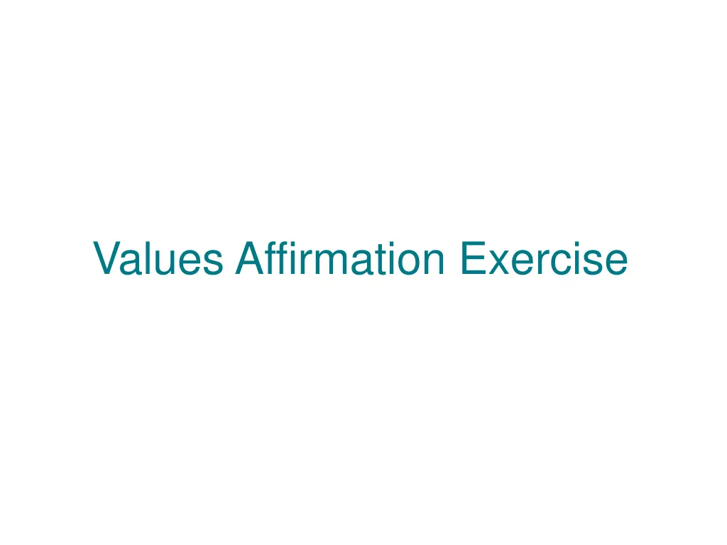 values affirmation exercise