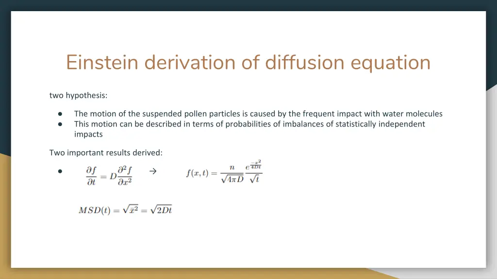 einstein derivation of diffusion equation