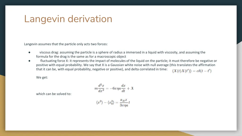 langevin derivation