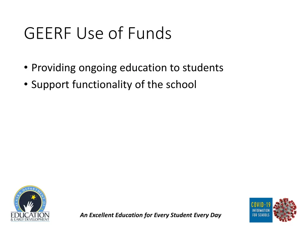 geerf use of funds