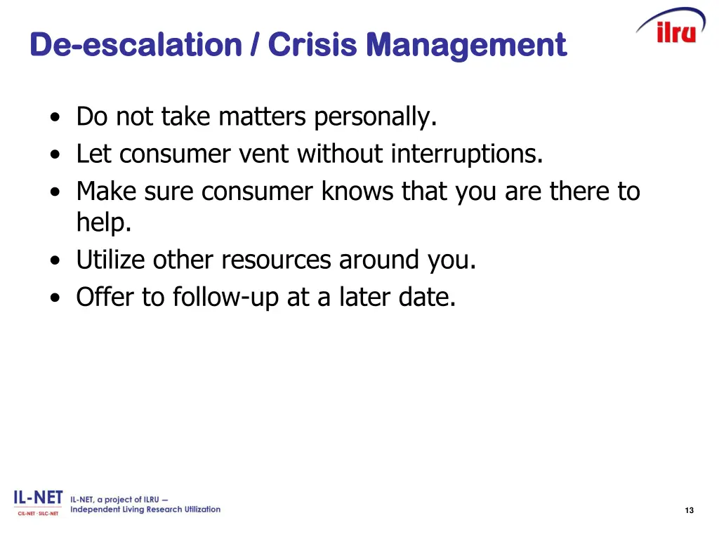 slide 8 de de escalation crisis management