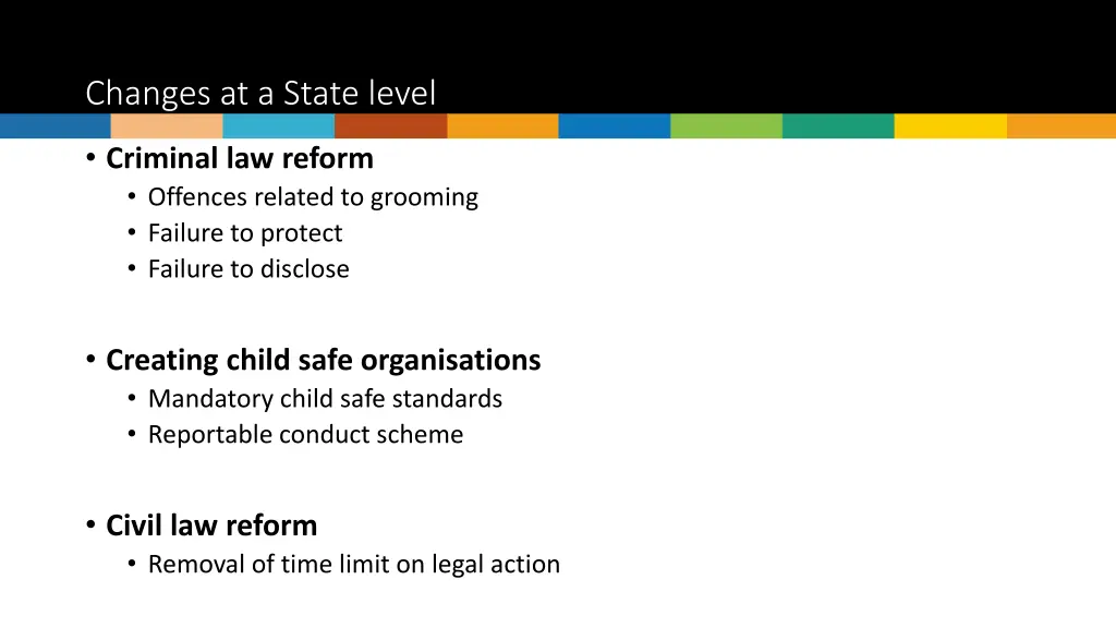 changes at a state level