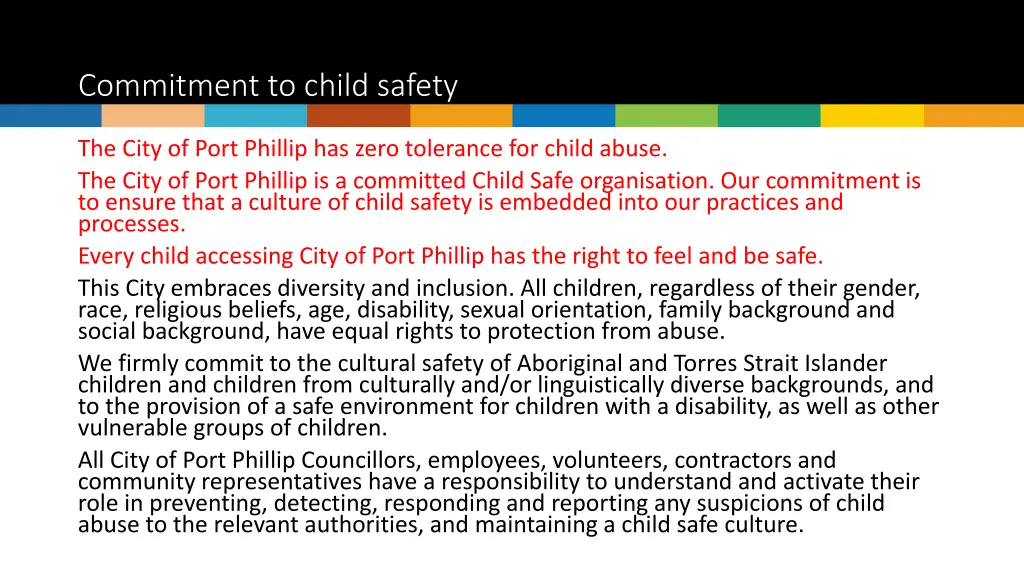 commitment to child safety