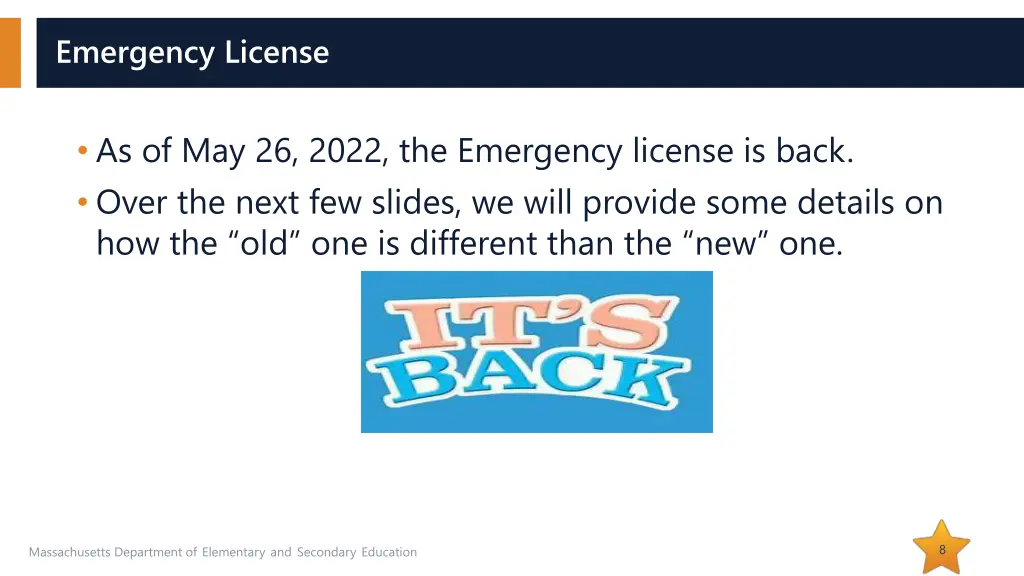 emergency license