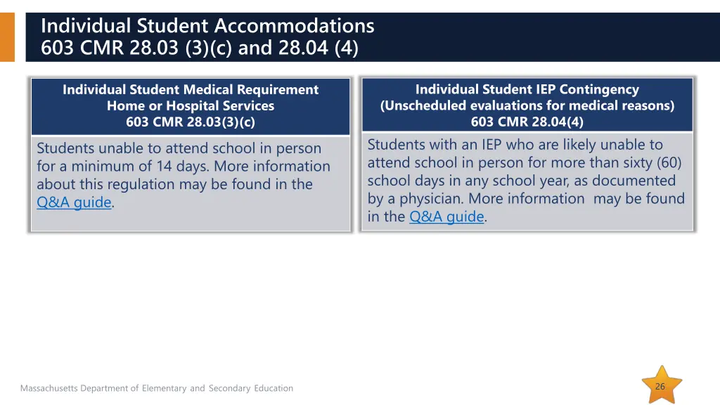 individual student accommodations