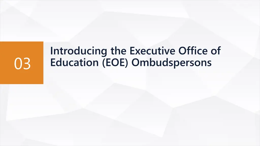 introducing the executive office of education