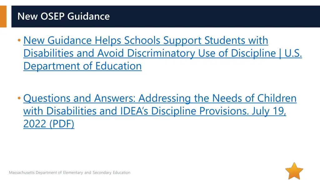 new osep guidance