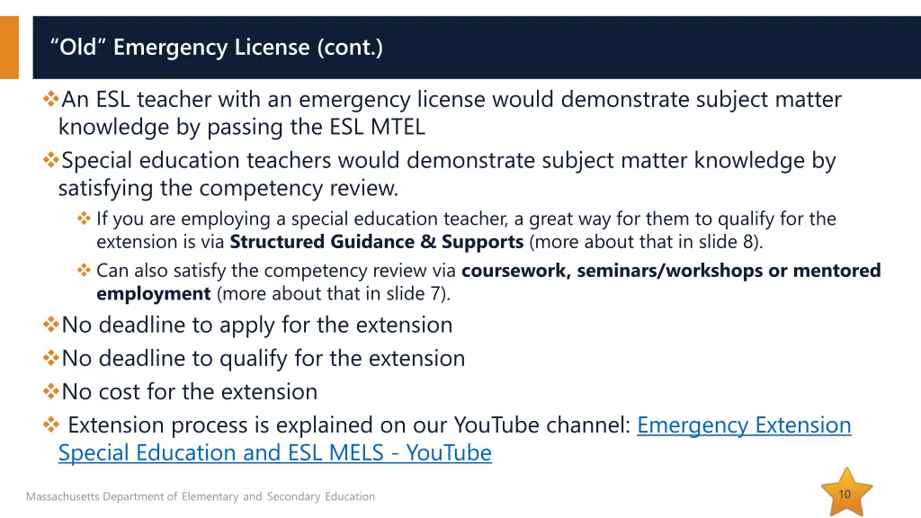 old emergency license cont