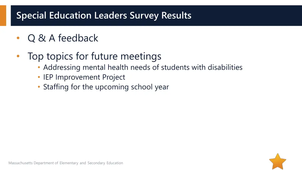 special education leaders survey results