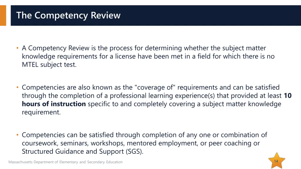 the competency review