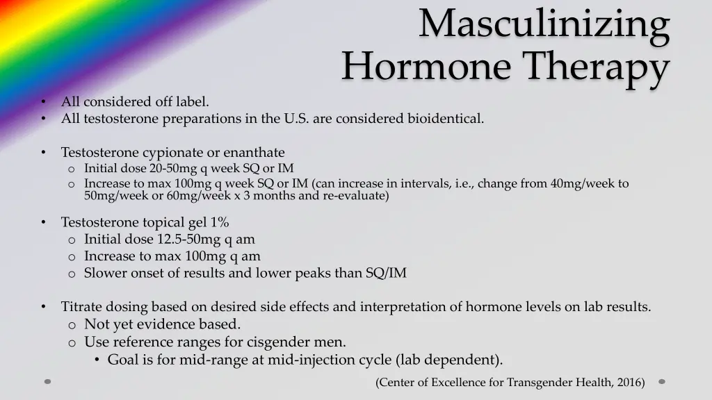 masculinizing hormone therapy