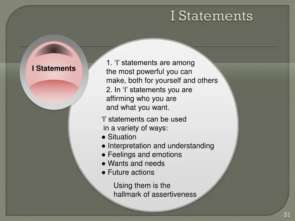 1 i statements are among the most powerful