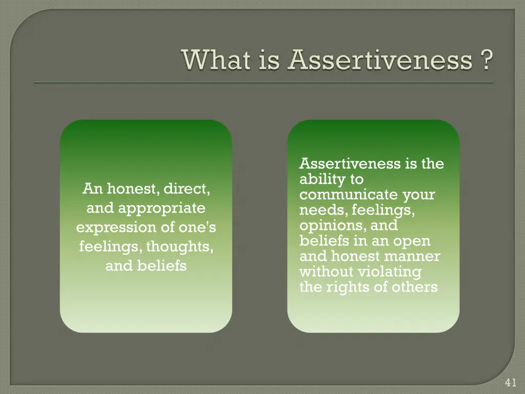 assertiveness is the ability to communicate your