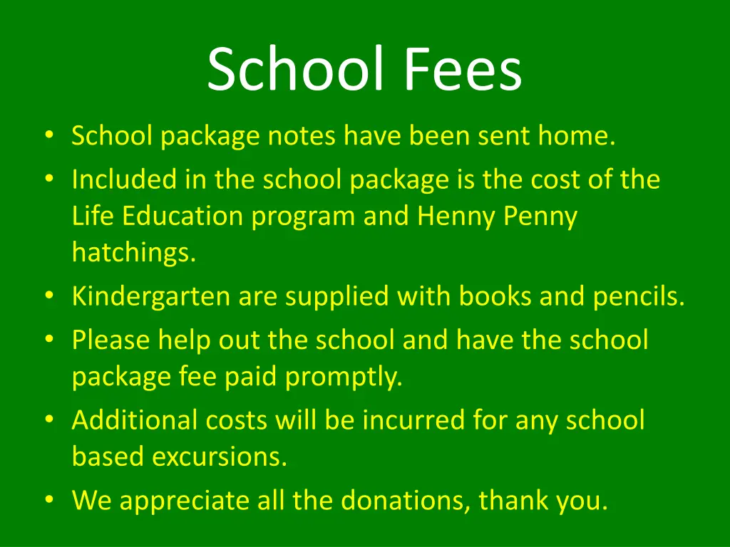 school fees